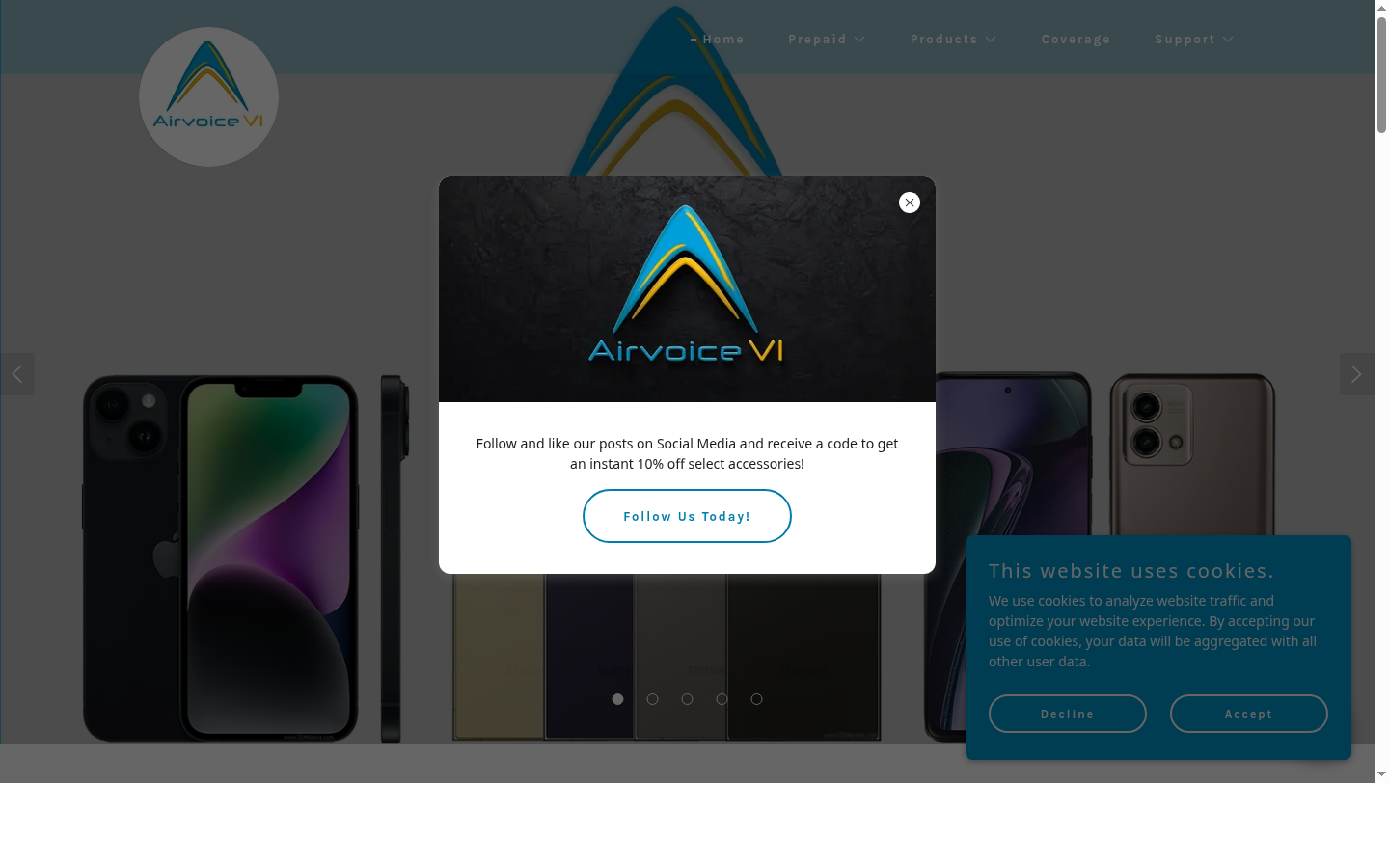 Air Voice VI website screenshot